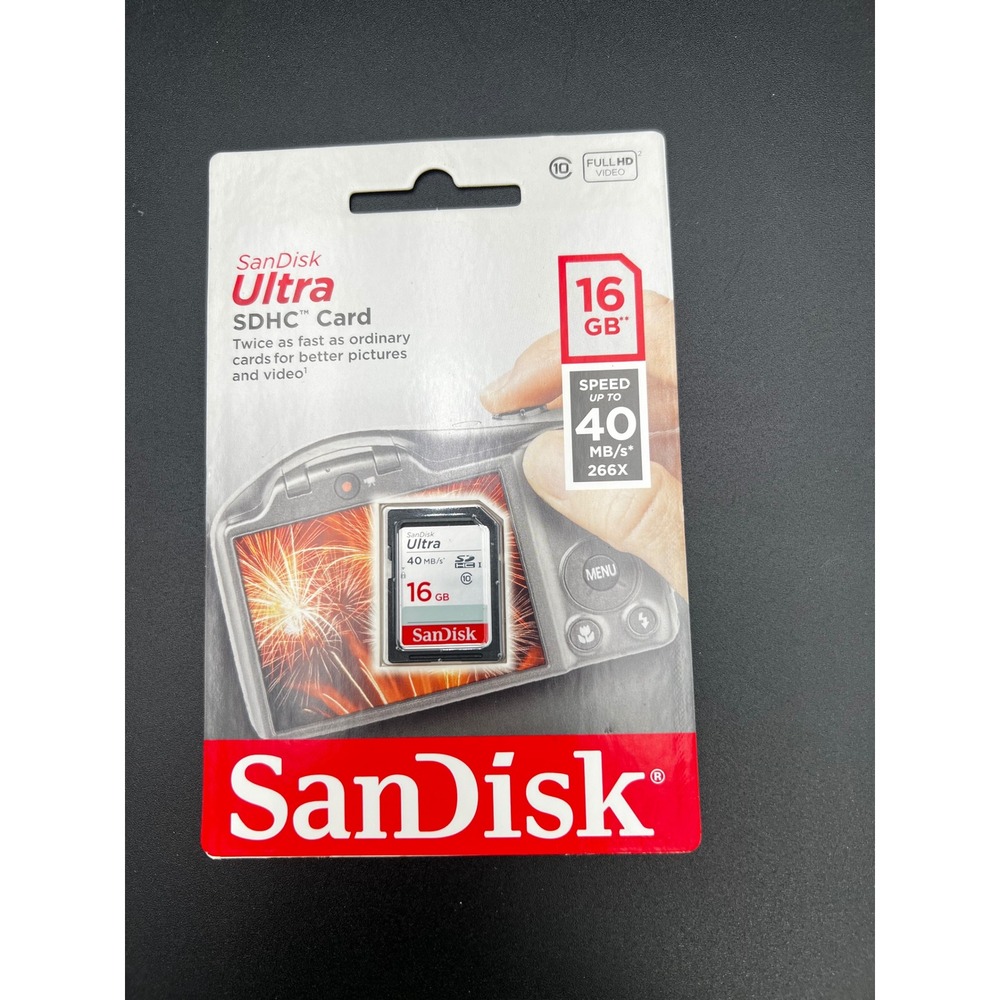 SanDisk Ultra 16GB SDHC Card Class 10 UHS-I 40MB/s 266X SDSDUN-016G-G46 NEW